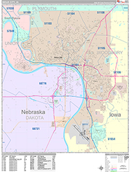 Sioux City Wall Map Color Cast Style 2026